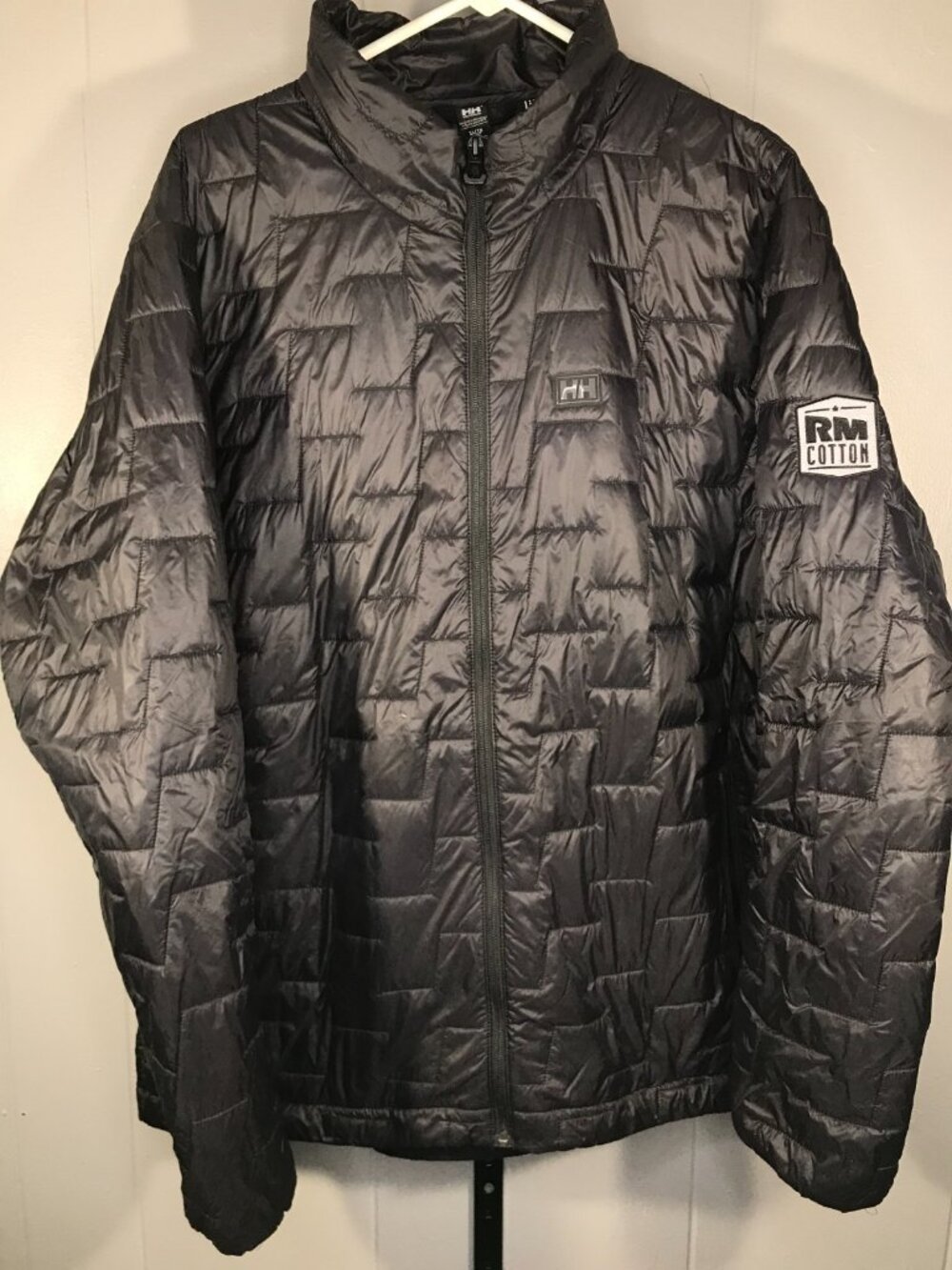 Helly Hansen Kingsington Jacket Mens XL Black Lifaloft Hooded Puffer Down Ski